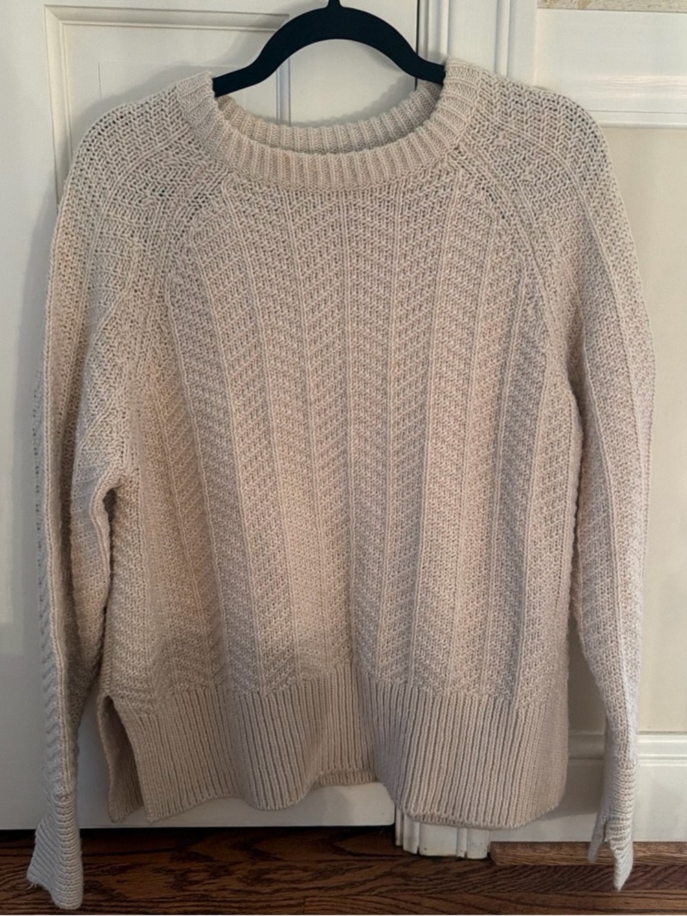 H&M Cream Textured Crewneck Sweater